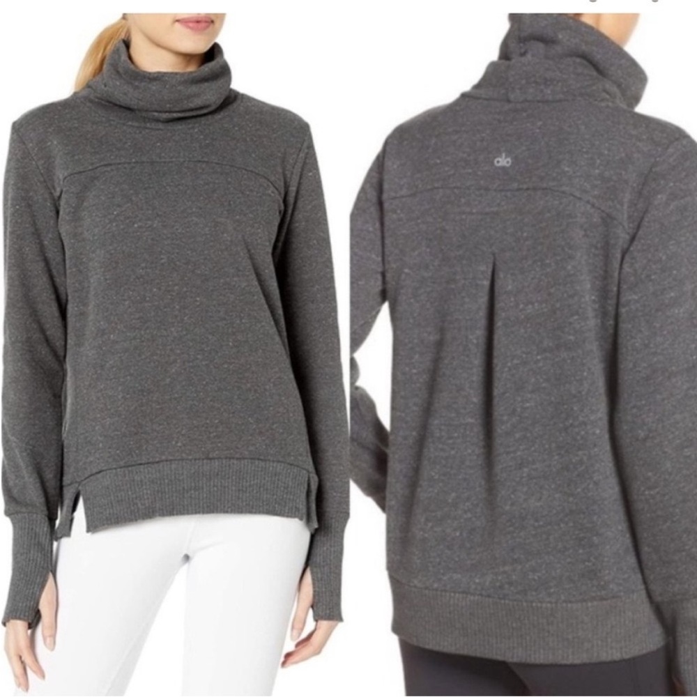 ALO Yoga Charcoal Haze Funnel Sweater